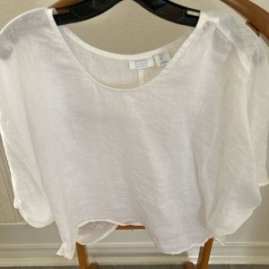 NWOT Linen crop top sz L